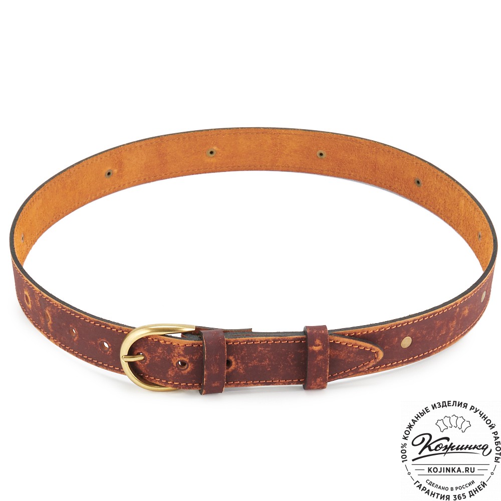 Кожаный мужской ремень "Анри Нью" (эксклюзив с пистонами)